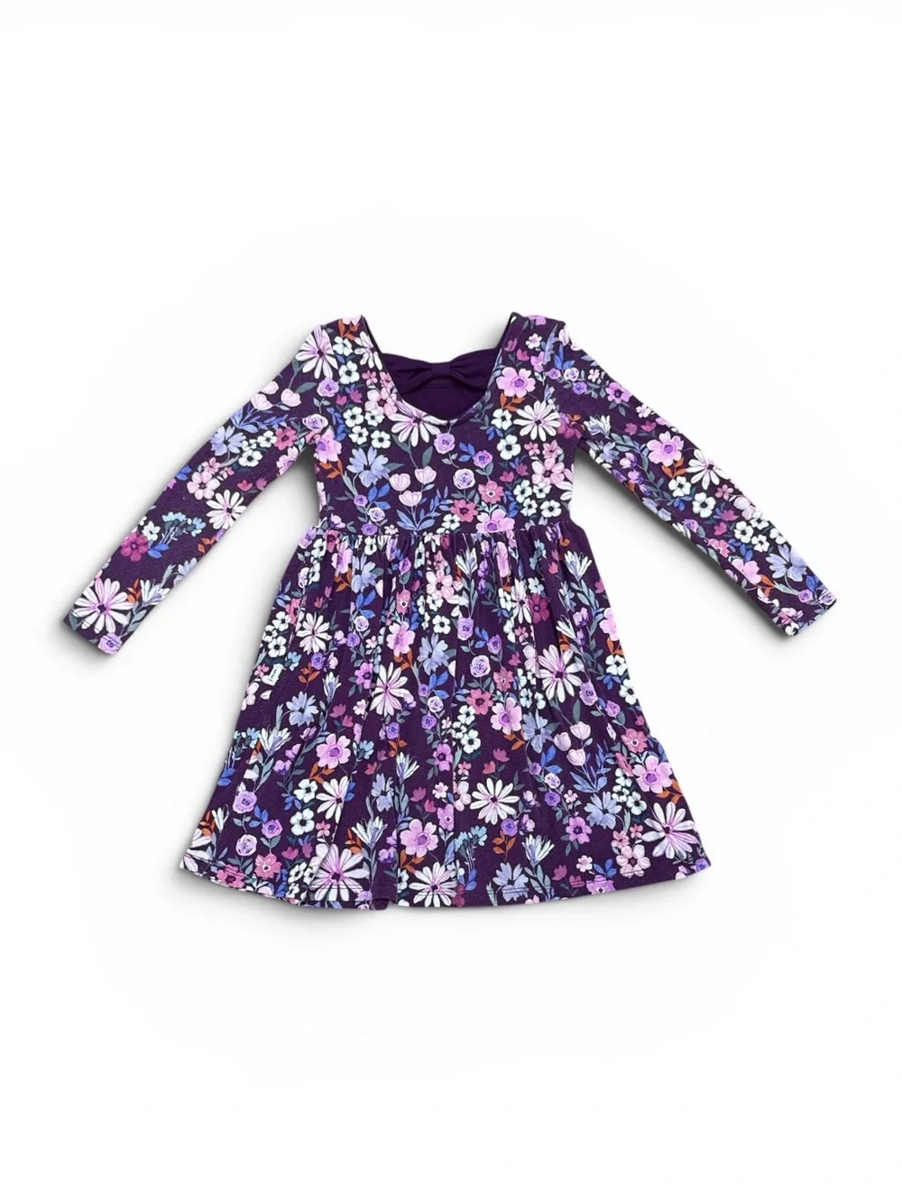 Little Sleepies Play Violet Meadow Long Sleeve Twirl Dress Girls Size 4T Floral